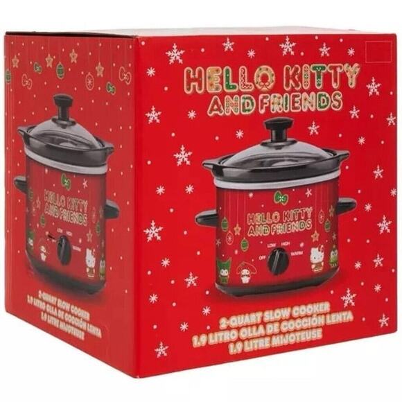 HELLO KITTY SLOW COOKER 2 QUART RED POT RARE COLLECTIBLE  KAWAII SANRIO HOLIDAYS - Picture 4 of 6